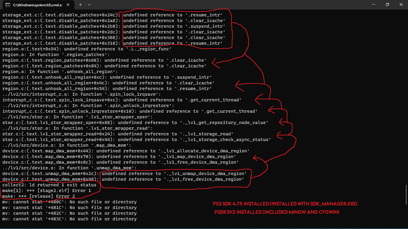 Help] Error while compiling HEN (make_ps3hen.bat)